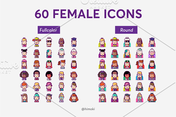 120 avatar icons-Full version in Graphics - product preview 1