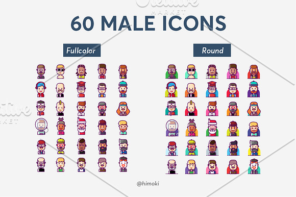 120 avatar icons-Full version in Graphics - product preview 3