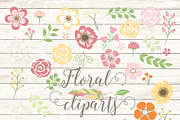 Vector shabby chic flower cliparts