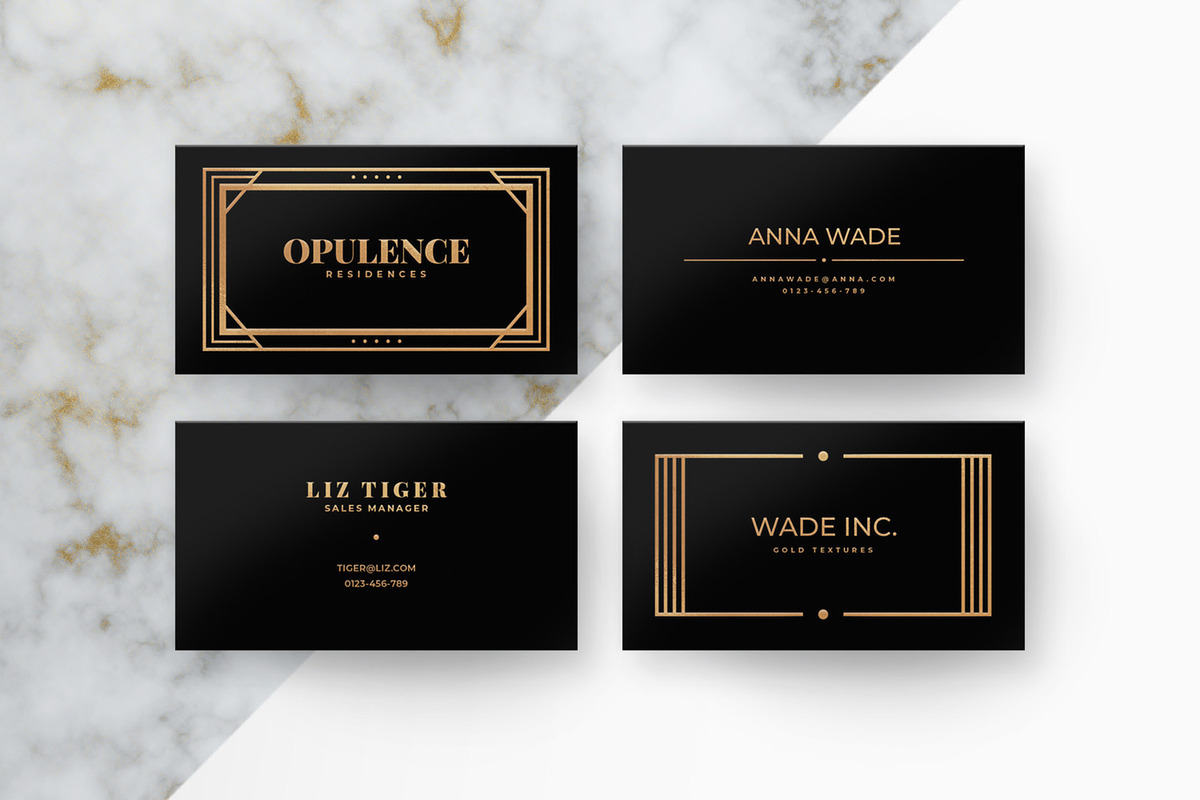 6 Art Deco Business Cards in Business Card Templates - product preview 8