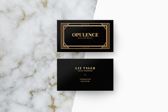 6 Art Deco Business Cards in Business Card Templates - product preview 3