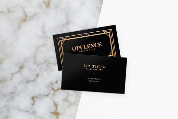 6 Art Deco Business Cards in Business Card Templates - product preview 4