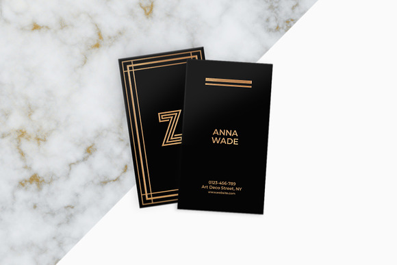 6 Art Deco Business Cards in Business Card Templates - product preview 6