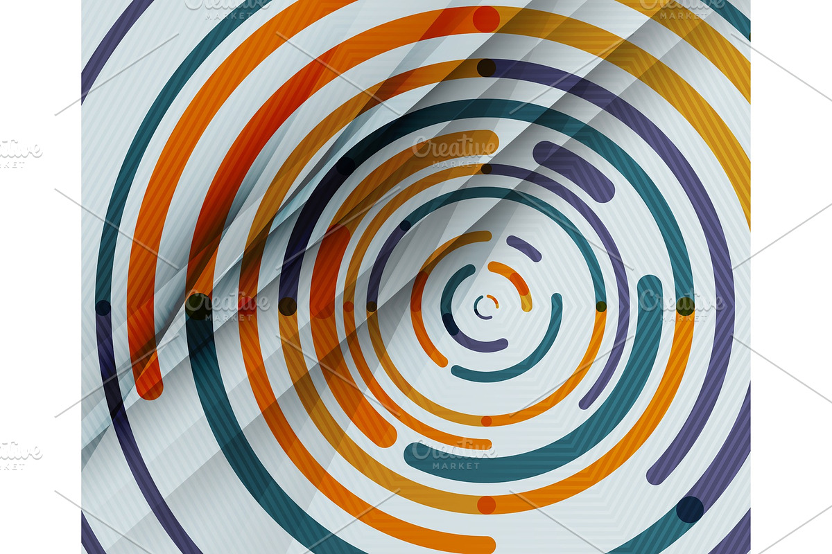 Circular lines, circles, geometric abstract background in Textures - product preview 8