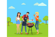 Steak and Barbecue Party, Vector Illustration