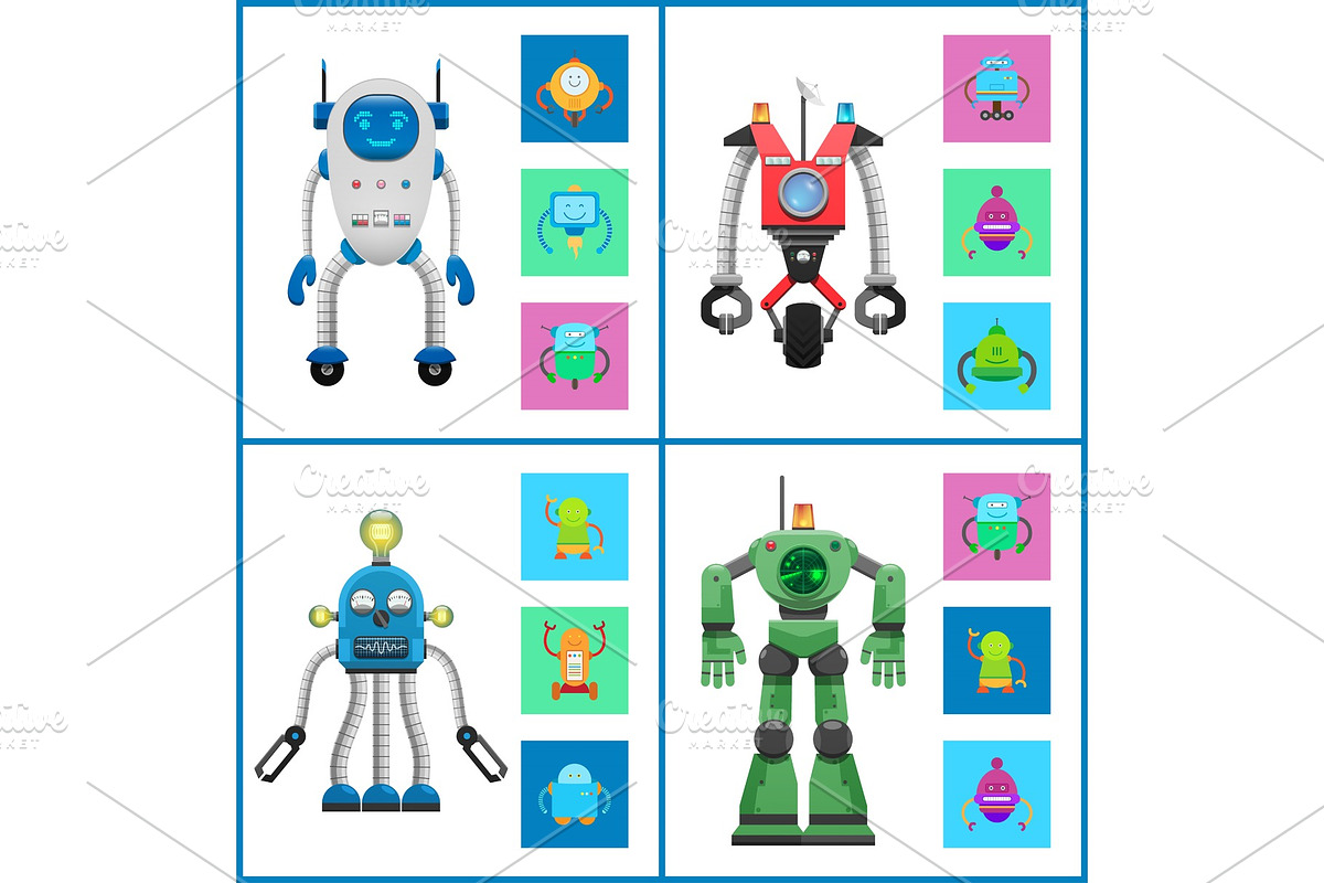 Cybers Collection Robots, Vector Illustration in Objects - product preview 8