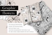 Graphic Flowers Patterns & Elements