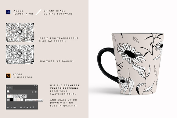 Graphic Flowers Patterns & Elements in Patterns - product preview 3