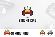 Dumbbell Gym Crown King Logo
