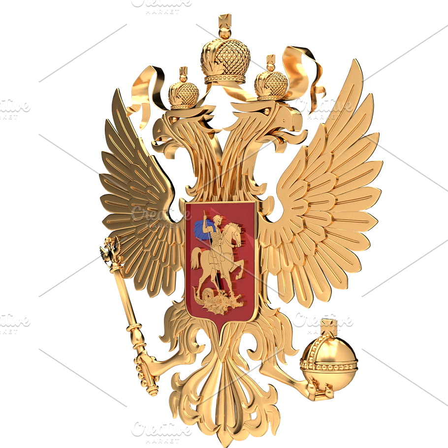 Coat of arms of Russia with eagle in Objects - product preview 1