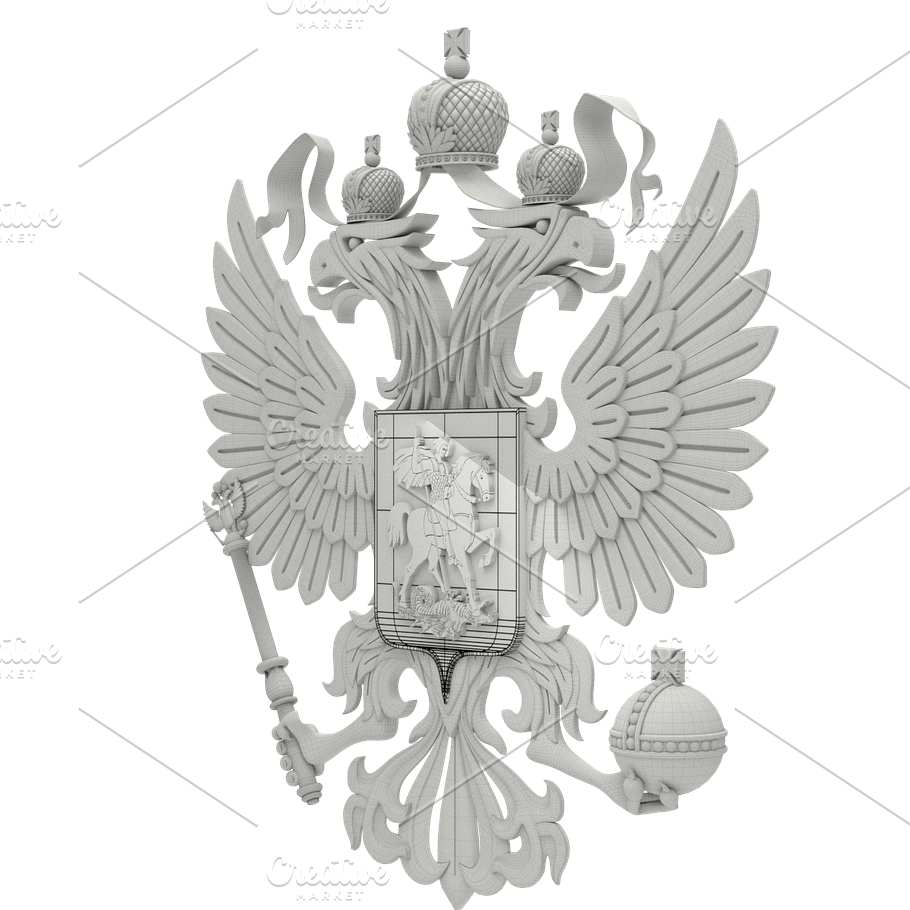 Coat of arms of Russia with eagle in Objects - product preview 2