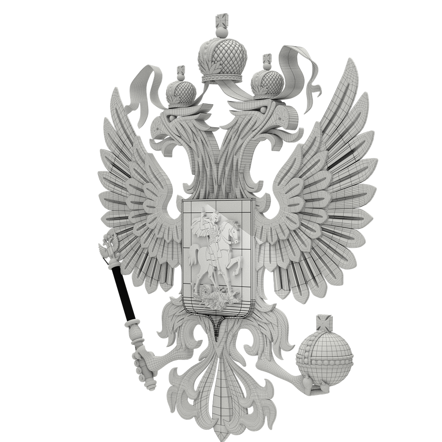 Coat of arms of Russia with eagle in Objects - product preview 4