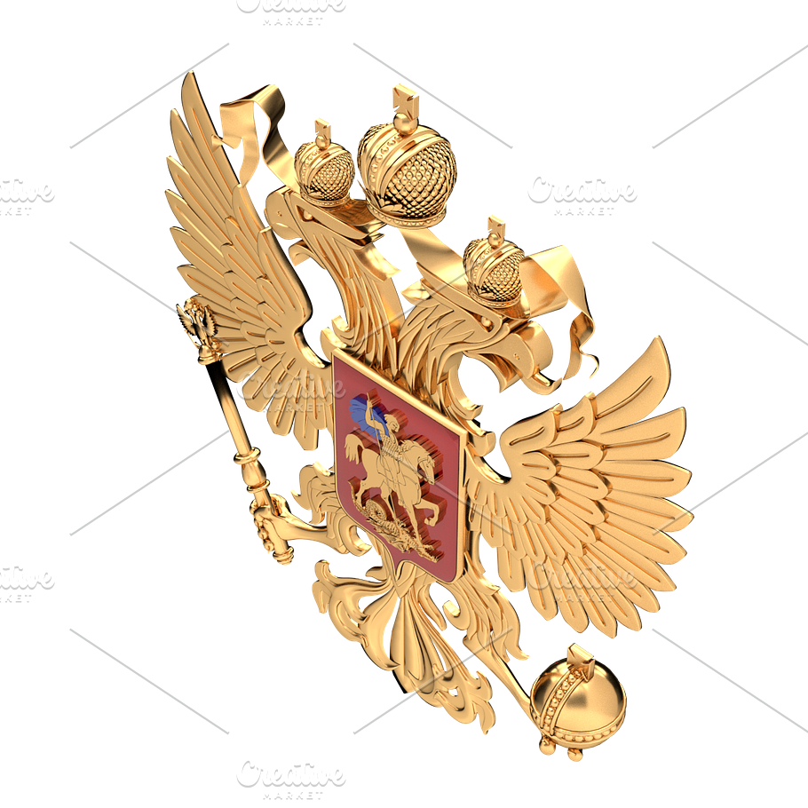 Coat of arms of Russia with eagle in Objects - product preview 5