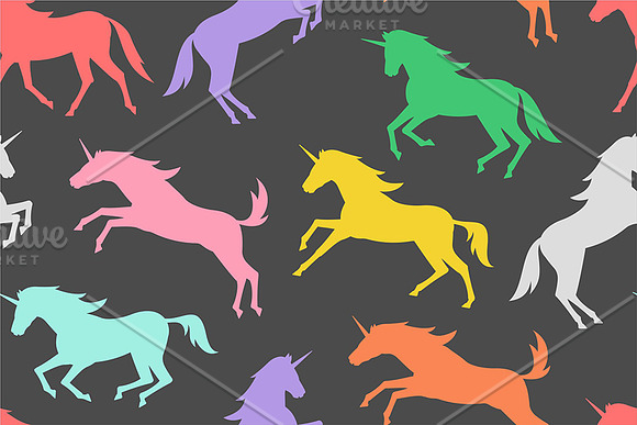 Seamless pattern with Unicorns in Patterns - product preview 3
