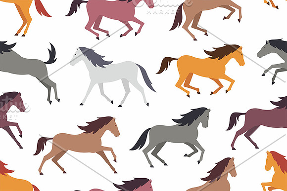 Seamless pattern with Horses in Patterns - product preview 2