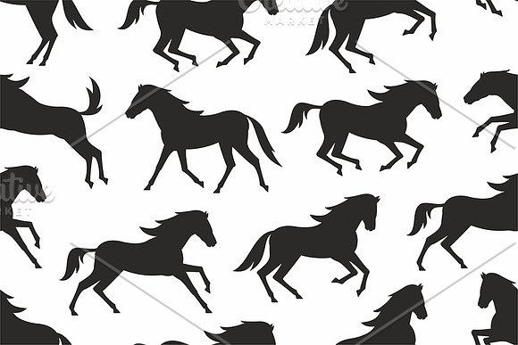 Seamless pattern with Horses in Patterns - product preview 3