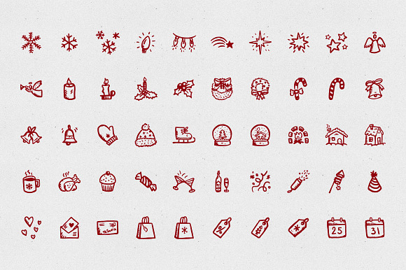 Merry Icons: 100 Christmas icons in Christmas Icons - product preview 2