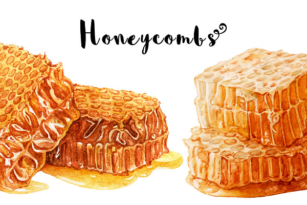 Watercolor honeycombs