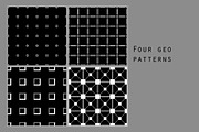 Black and white geo patterns set