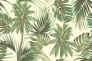 Tropical palm trees,leaves pattern