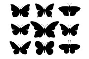 Butterflies black silhouettes