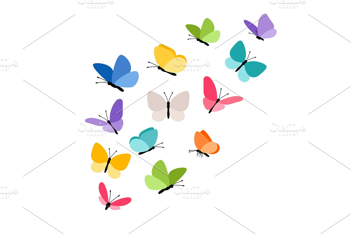 Butterflies in flight in Illustrations - product preview 8