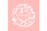 Butterflies circle pattern