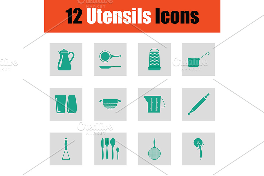 Utensils icon set in Graphics - product preview 8