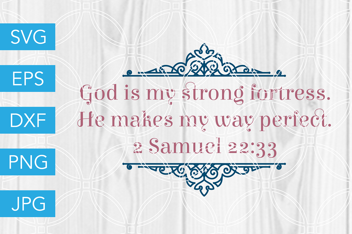 God is my Fortress SVG Scripture SVG in Illustrations - product preview 8