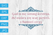 God is my Fortress SVG Scripture SVG