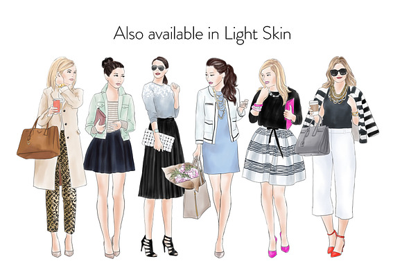 Fashion Girls 14 - Dark Skin in Illustrations - product preview 3
