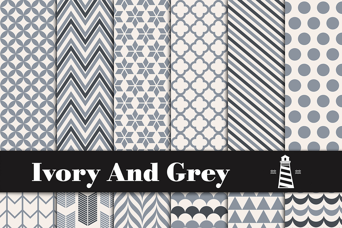 Ivory And Grey Digital Paper in Graphics - product preview 8