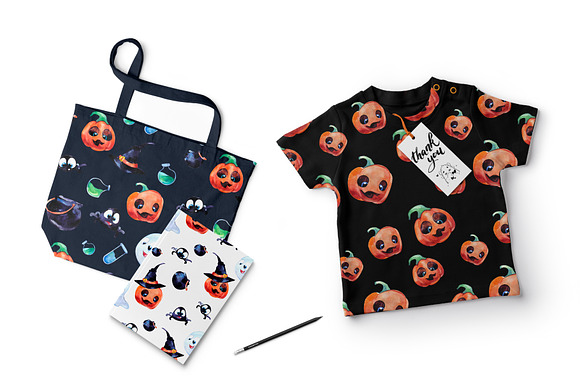 Halloween. Watercolor set in Illustrations - product preview 3