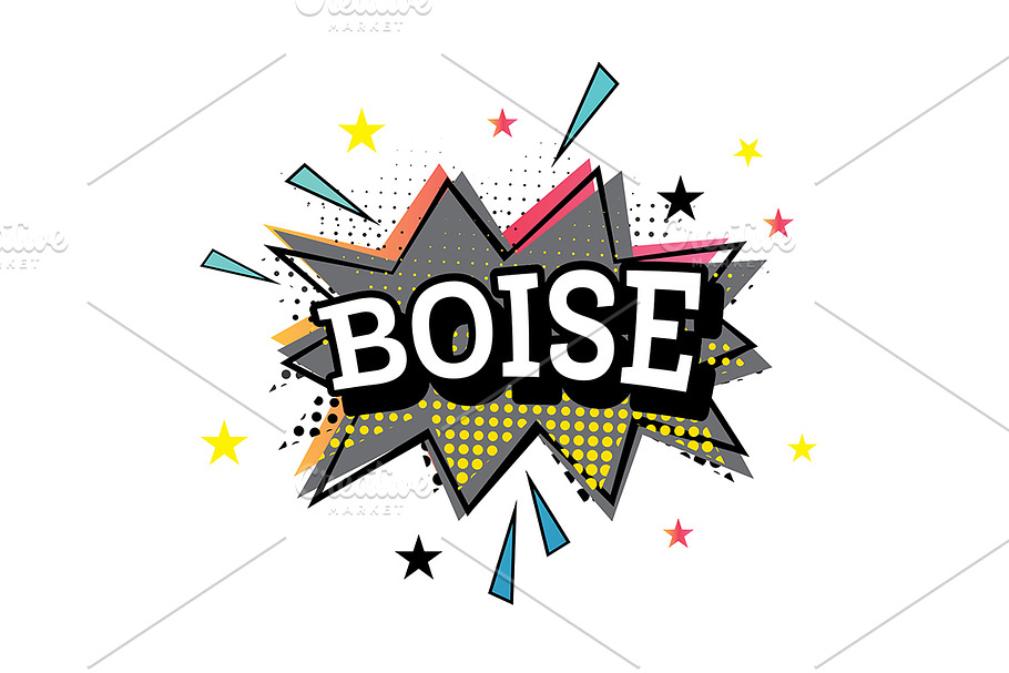 Boise Comic Text in Pop Art Style.  in Illustrations - product preview 8