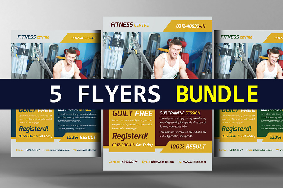 5 Health, Sports, Fitness Flyers