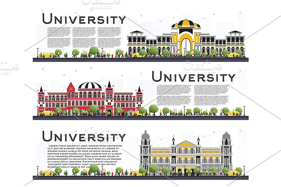 Set of University Campus Study  in Illustrations - product preview 8