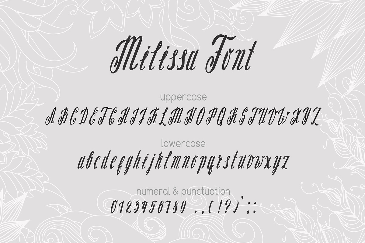 Milissa story script font in Script Fonts - product preview 8