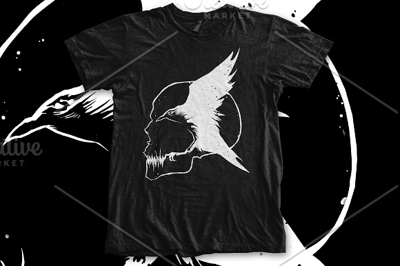 Raven Skull in Illustrations - product preview 1