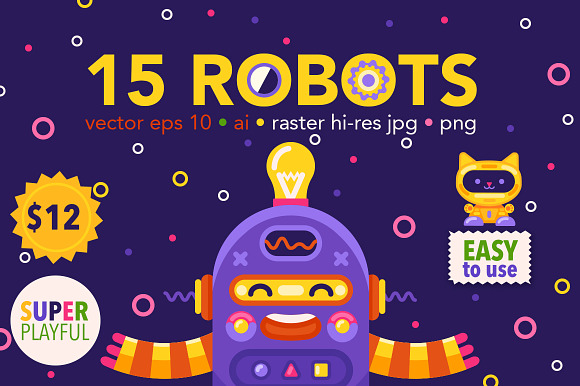 15 Robots and a Character Creator in Illustrations - product preview 3