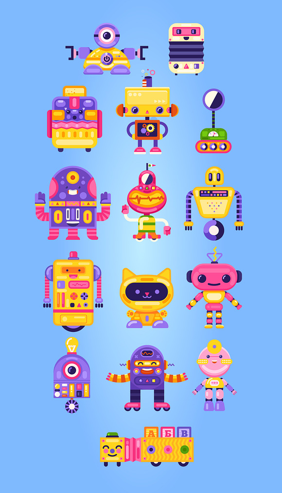 15 Robots and a Character Creator in Illustrations - product preview 4