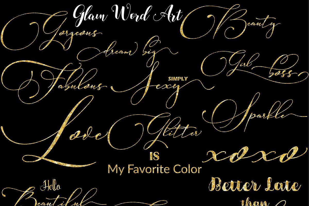 Glam Girl Word Art in Objects - product preview 8