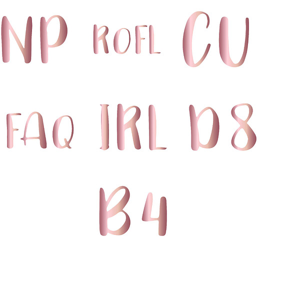 Internet Slang Word Art Rose Gold in Objects - product preview 5