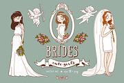 Set of 12 cute brides