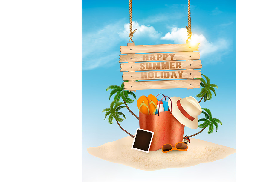 Vacation vector background  in Illustrations - product preview 8