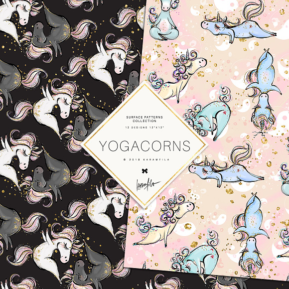 Yoga Unicorns Patterns in Patterns - product preview 1