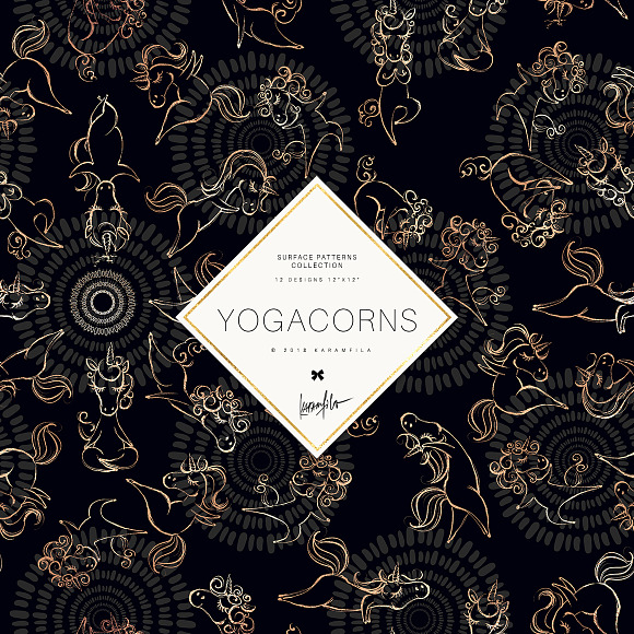 Yoga Unicorns Patterns in Patterns - product preview 3