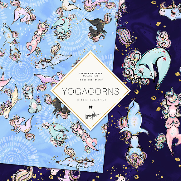 Yoga Unicorns Patterns in Patterns - product preview 5