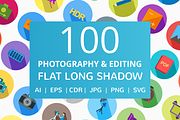 100 Photography & Picture Flat Icons