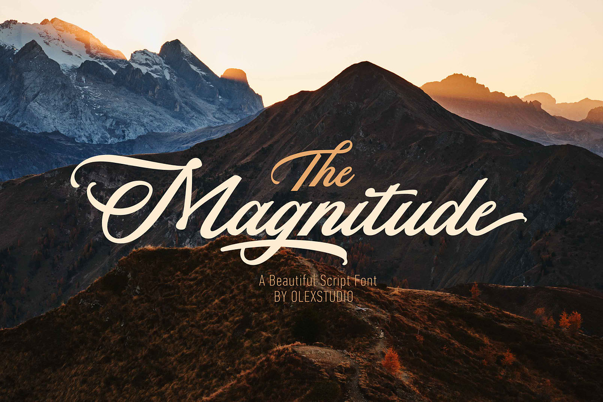 THE MAGNITUDE script in Script Fonts - product preview 8