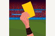 Close up hand holding yellow card